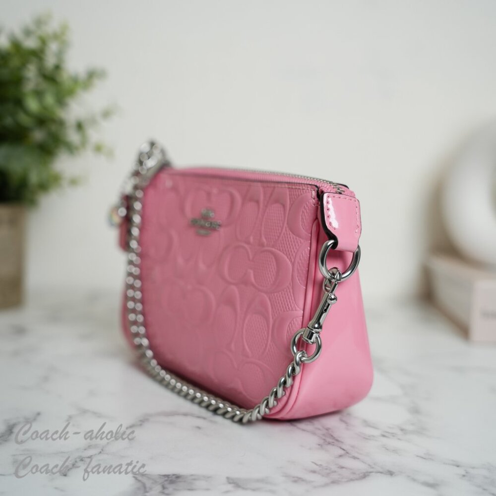Coach CCZ27 Nolita 19 In Signature Leather With Heart Charm Silver Pink NWT - Picture 5 of 10